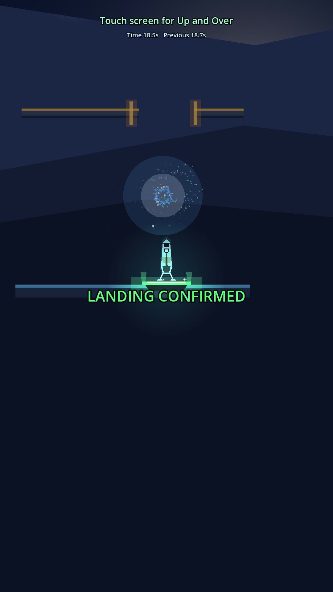Landing confirmed, with fireworks